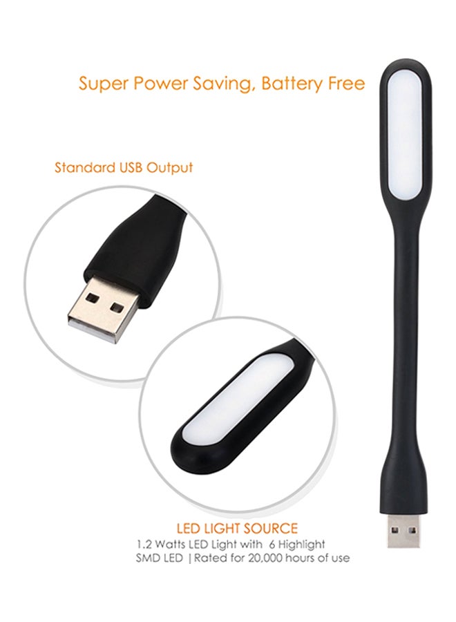 Flexible LED USB Mini Night Reading Lamp Black  - Image 3