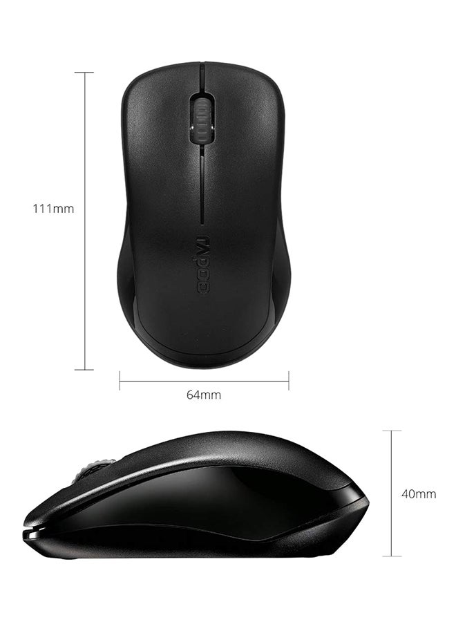 Rapoo 1620 Wireless Mouse Black - Image 3