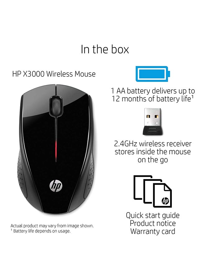 HP ماوس لاسلكية 3000 إكس أسود - Image 5