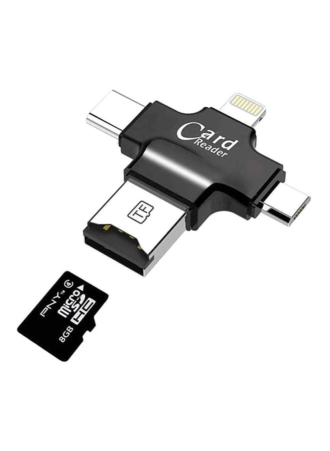 Generic - 4 In 1 Micro Sd Card Reader For Iphone Ios/Android Usb2.0 Multicolour - Image 1