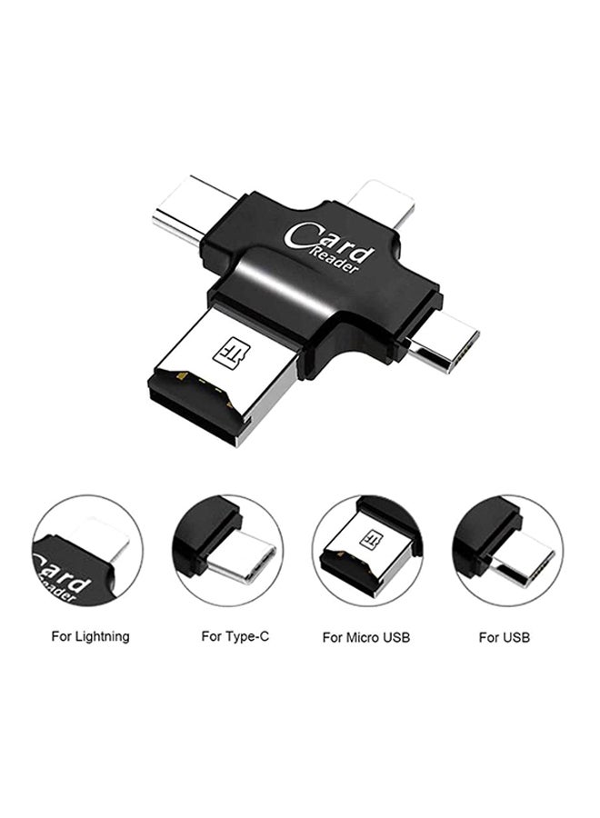 Generic - 4 In 1 Micro Sd Card Reader For Iphone Ios/Android Usb2.0 Multicolour - Image 1