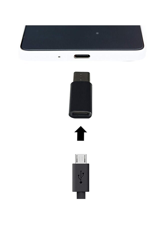 ماركة غير محددة محول من ميكرو USB إلى USB من النوع C مكون من قطعتين أسود/ فضي/ خشبي  - Image 2