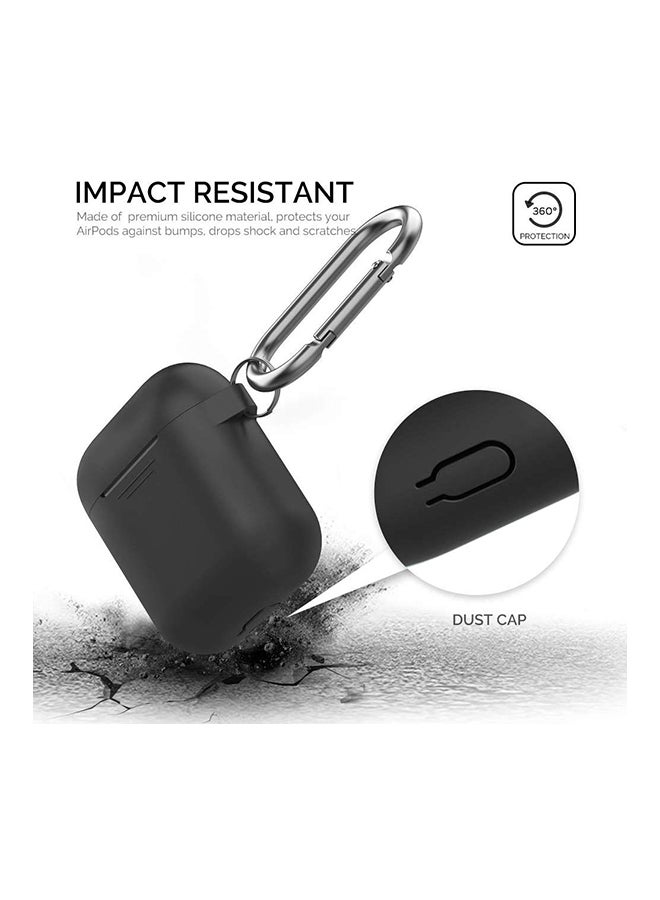 أهاستايل غطاء حماية من السيليكون لسماعات أبل إير بودز 1/2 أسود - Image 4