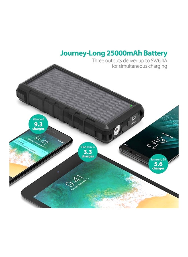 RAVPOWER - 25000.0 mAh Rugged Series Solar Portable Charger Black - Image 1