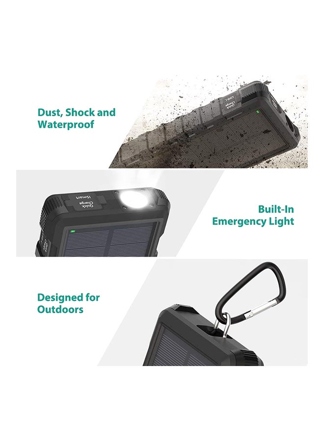 RAVPOWER - 25000.0 mAh Rugged Series Solar Portable Charger Black - Image 1