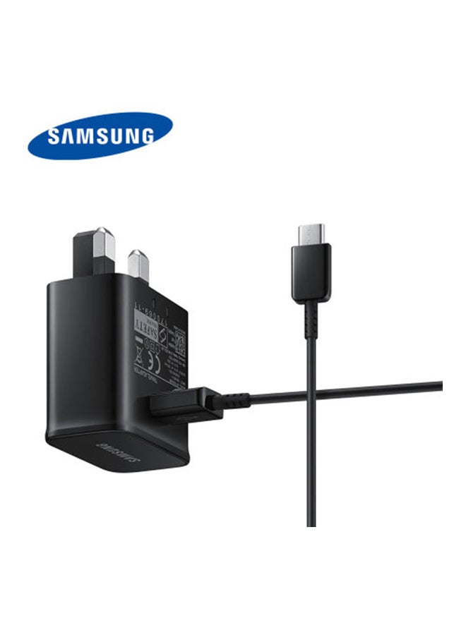 سامسونج شاحن هاتف سريع تكيفي بمنفذ Type-C أسود - Image 1