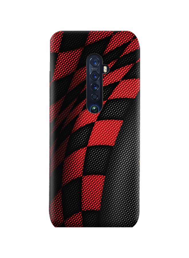 غطاء حماية واق لهاتف أوبو رينو 2 نمط رياضي باللونين الأحمر والأسود