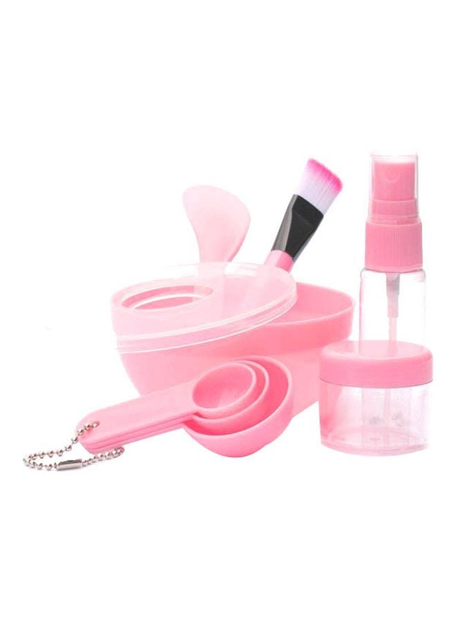 9-Piece Plastic Facial Mask Bowl Set Pink/Black/Clear