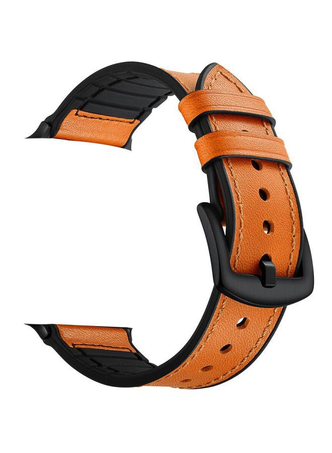 ميفان سوار بديل لسلسلة ساعات أبل 1/2/3/4 مقاس 42/44 مم بني مائل للصفرة