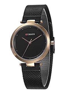 Women's Stainless Steel Quartz Movement Analog Wrist Watch 9005 - 35 mm -Black