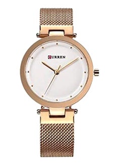 women Stainless Steel Quartz Movement Analog Wrist Watch 9005 - 35 mm -Rose Gold
