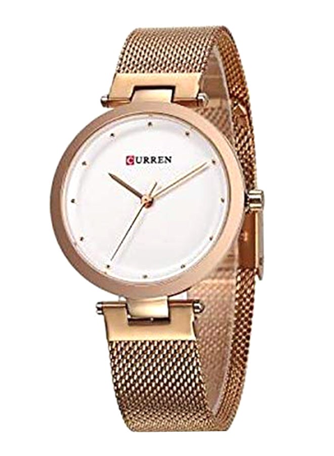 CURREN - women Stainless Steel Quartz Movement Analog Wrist Watch 9005 - 35 mm -Rose Gold - Image 1