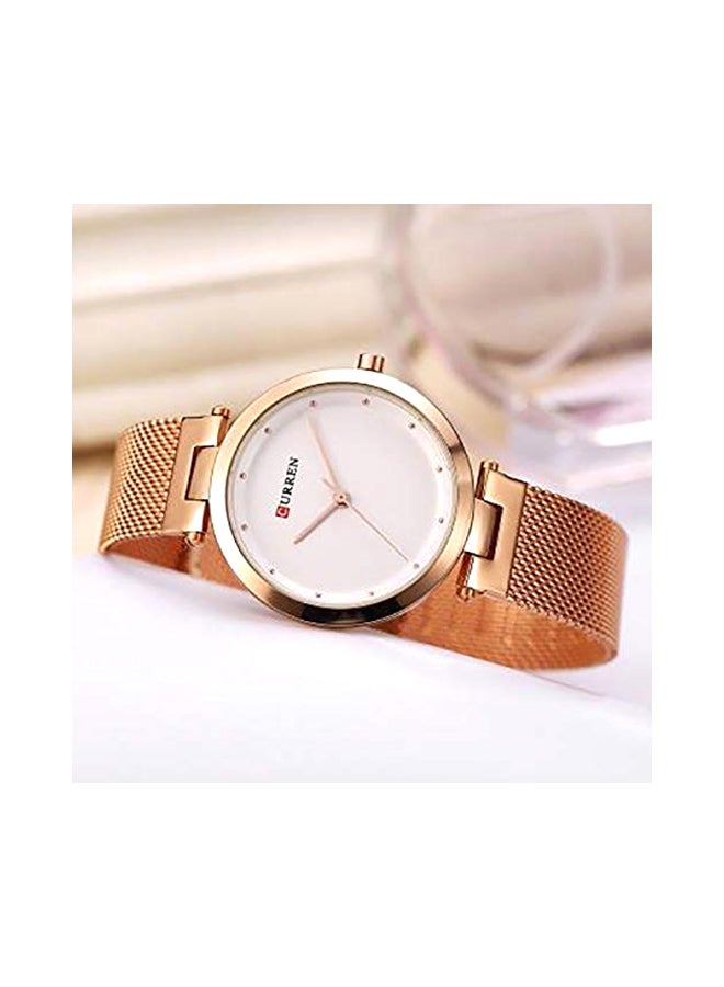 CURREN - women Stainless Steel Quartz Movement Analog Wrist Watch 9005 - 35 mm -Rose Gold - Image 1
