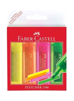 4-Piece Textliner Chisel Tip Highlighter Set Green/Yellow/Pink