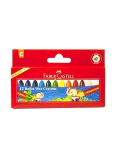 12-Piece Bullet Jumbo Wax Crayons Red/Blue/Yellow