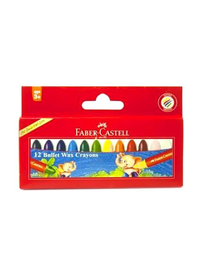 FABER-CASTELL - 12-Piece Bullet Jumbo Wax Crayons Red/Blue/Yellow - Image 1