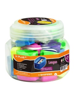 48-Piece Pencil Sharpener Set Green/Pink/Blue