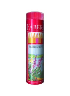 24-Piece Smooth Bright Colour Pencils Yellow/Red/Green