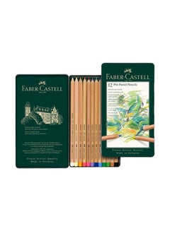 12-Piece PItt Pastel Color Pencil Multicolour