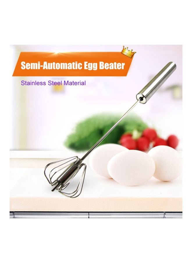 Generic - Semi-Automatic Egg Beater Silver One Size - Image 1