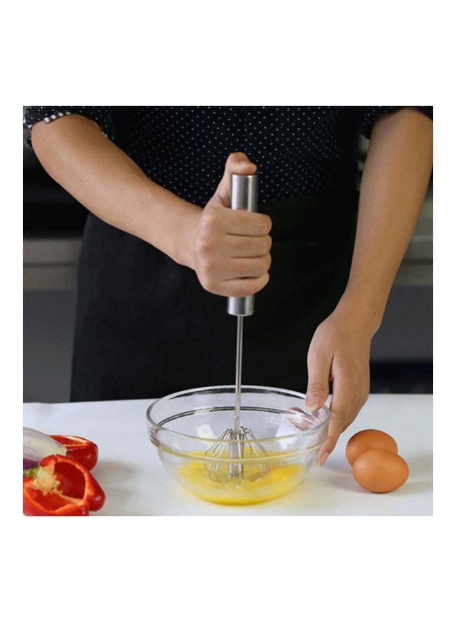 Generic - Semi-Automatic Egg Beater Silver One Size - Image 1