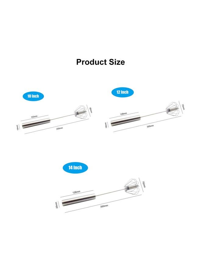 Generic - Semi-Automatic Egg Beater Silver One Size - Image 1