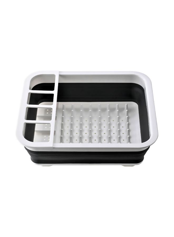 Collapsible Dish Drainer With Drainboard Grey/White 36x32x4.5cm - Image 1
