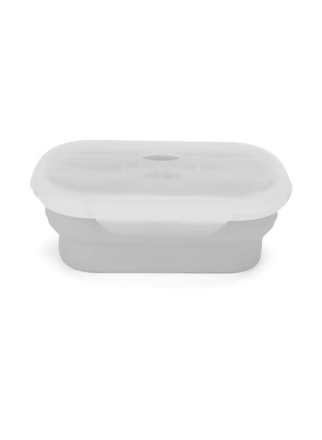 Generic - Collapsible Silicone Lunch Box With Cup Grey/White - Image 1