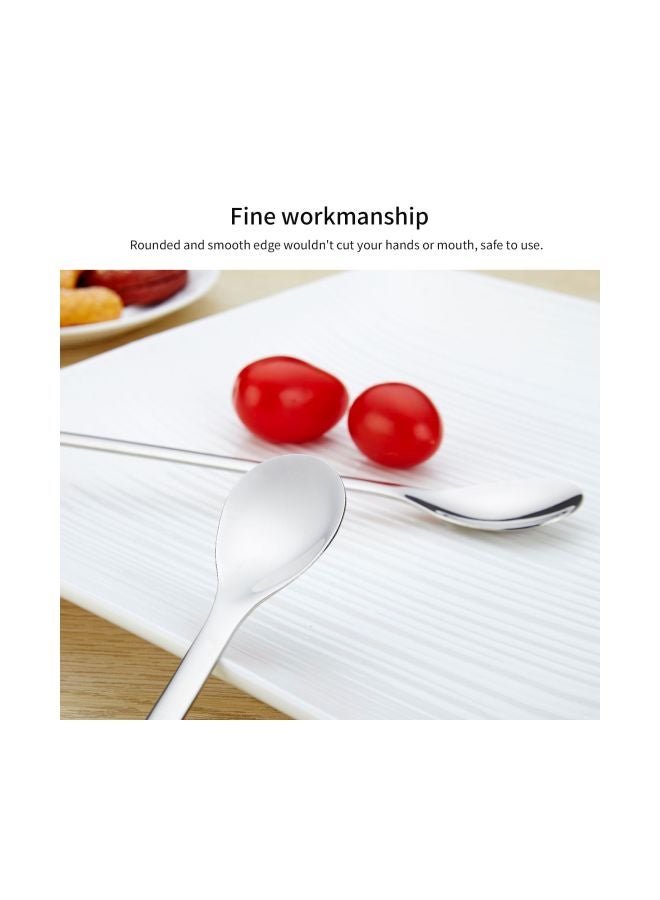 Stainless Steel Long Mixing Spoon Silver 9.05x1.18x0.07inch  - Image 4