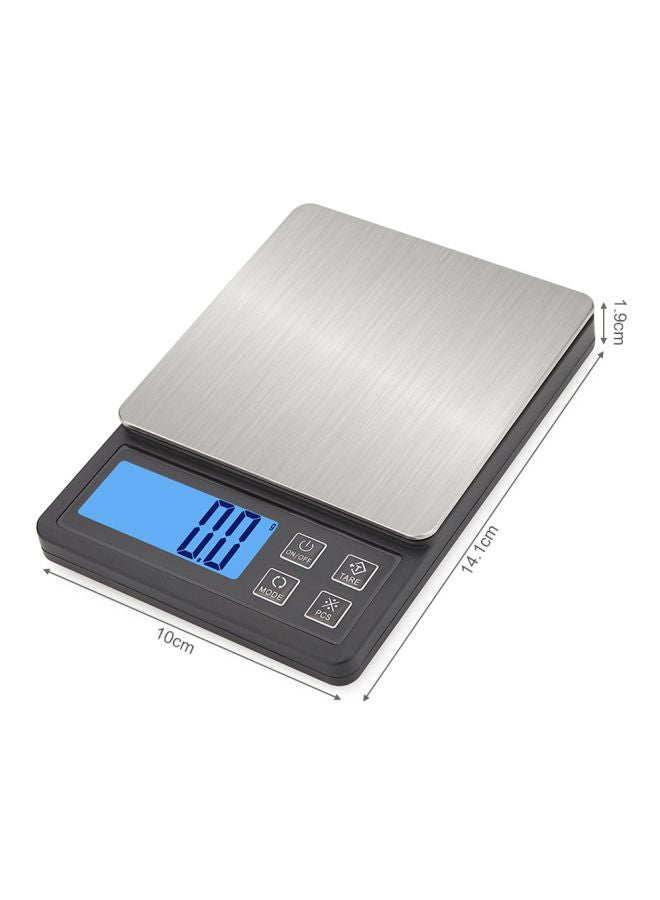 ميزان رقمي محمول خفيف الوزن أسود/ فضي 15.20x2.80x12.40سم - Image 2