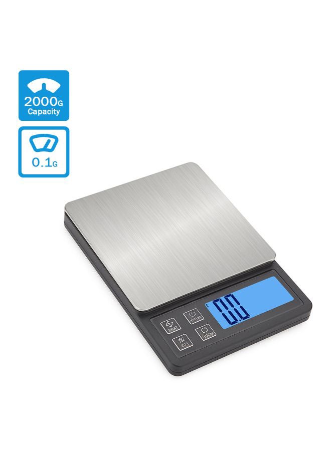 ميزان رقمي محمول خفيف الوزن أسود/ فضي 15.20x2.80x12.40سم - Image 4