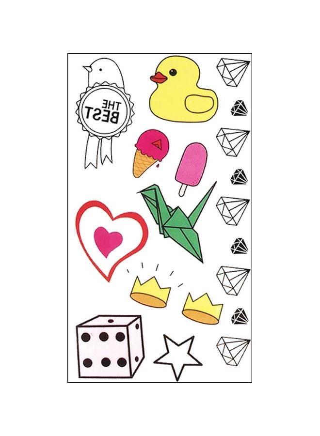 Waterproof Temporary Tattoo Stickers Red/Blue/Yellow