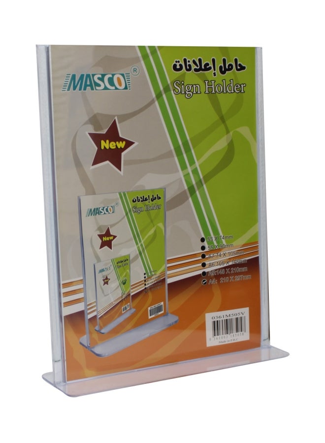 ماسكو حامل لافتات عمودي بمقاس A4. أخضر / أحمر