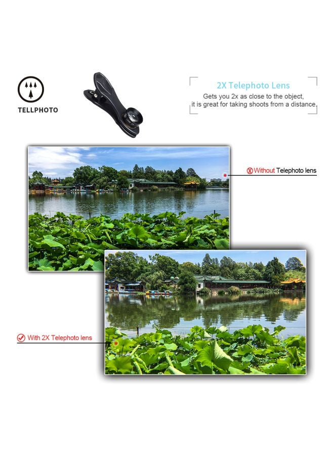 APEXEL 7-In-1 Universal Clip On Mobile Camera Lens Black  - Image 5