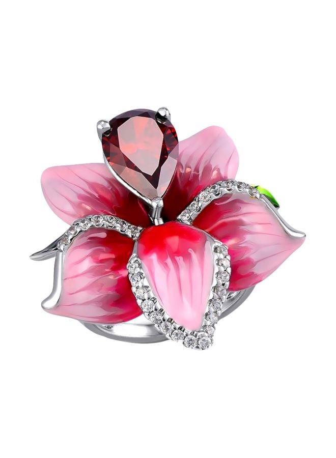 Silver Flower Pattern Ring  - Image 1