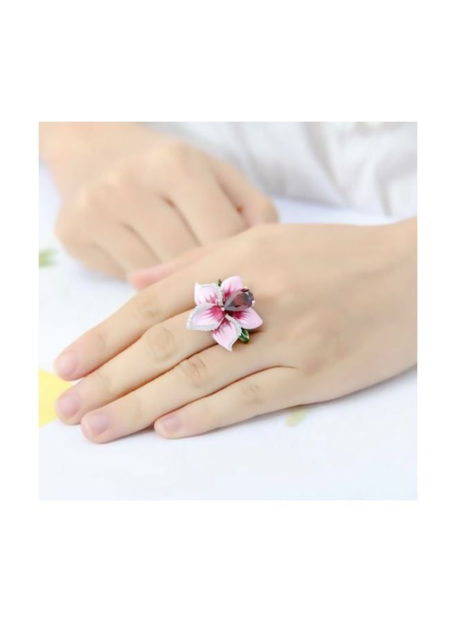 Silver Flower Pattern Ring  - Image 2