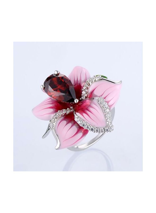 Silver Flower Pattern Ring  - Image 4