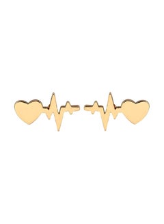 Alloy Heart Beat Stud Earrings