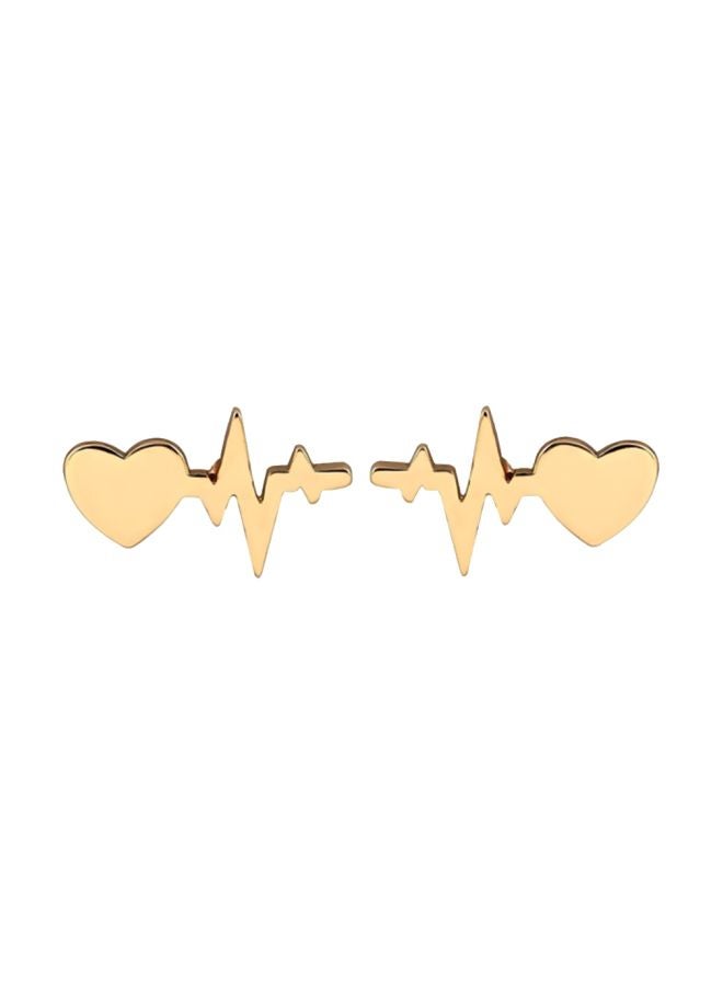 Generic - Alloy Heart Beat Stud Earrings - Image 1