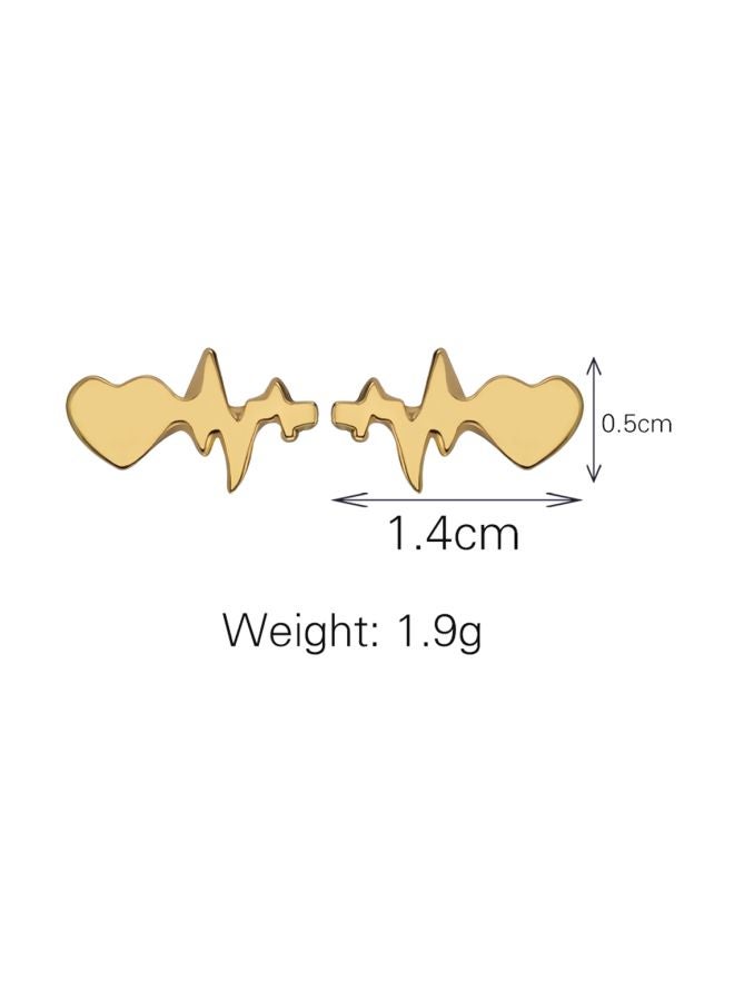 Generic - Alloy Heart Beat Stud Earrings - Image 1