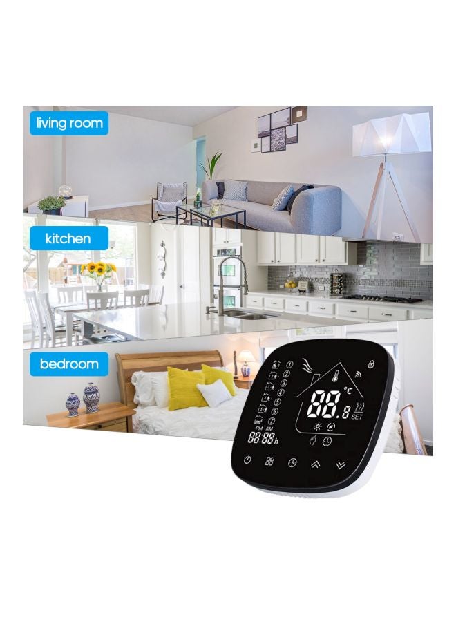 ماركة غير محددة منظم حراري للتدفئة الكهربائية مع شاشة LCD H8101-3 أسود/ أبيض  - Image 3