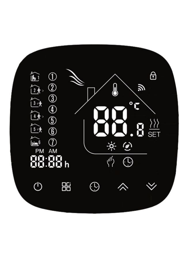 ماركة غير محددة منظم حراري للتدفئة الكهربائية مع شاشة LCD H8101-3 أسود/ أبيض  - Image 1