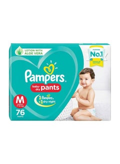 Pack Of 3 Baby Dry Pants With Aloe Vera, Size M 7-12kg, 76 Count