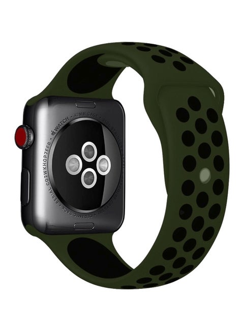 Silicone Nike Design Sport Band for Apple Watch 42/44/45mm Dark Green/Black