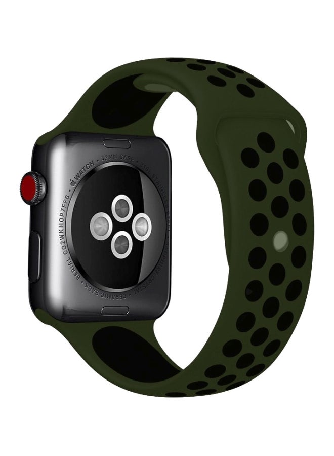 MARGOUN - Silicone Nike Design Sport Band for Apple Watch 42/44/45mm Dark Green/Black - Image 1