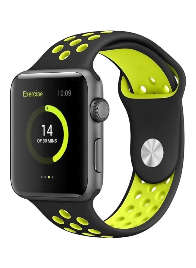 MARGOUN - Silicone Nike Design Sport Band for Apple Watch 42/44/45mm Black/Green - Image 1