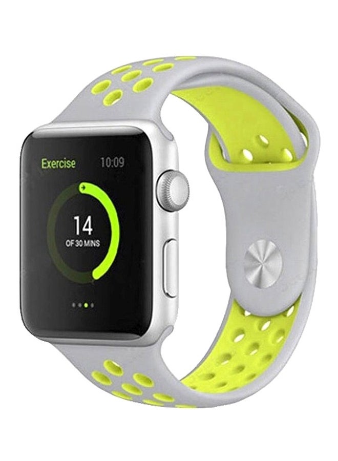 MARGOUN - Silicone Nike Design Sport Band for Apple Watch 42/44/45mm Grey/Green - Image 1