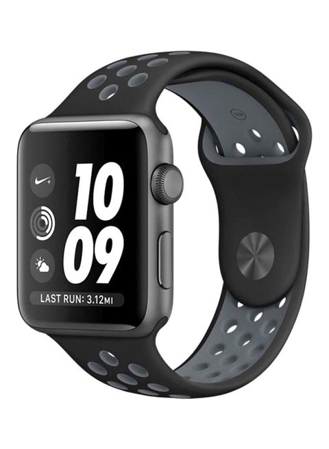 Silicone Nike Design Sport Band for Apple Watch 42/44/45mm Black/Grey
