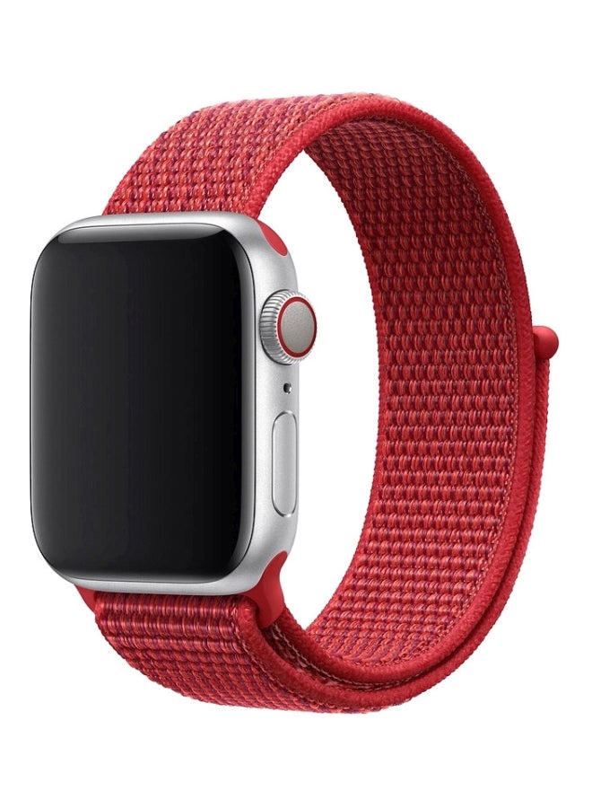MARGOUN - Nylon Band for Apple Watch  49mm 45mm 44mm 42mm Compatible with iWatch Strap Series Ultra2/Ultra/8/7/6/5/4/3/2/1/SE/SE2 Red - Image 1