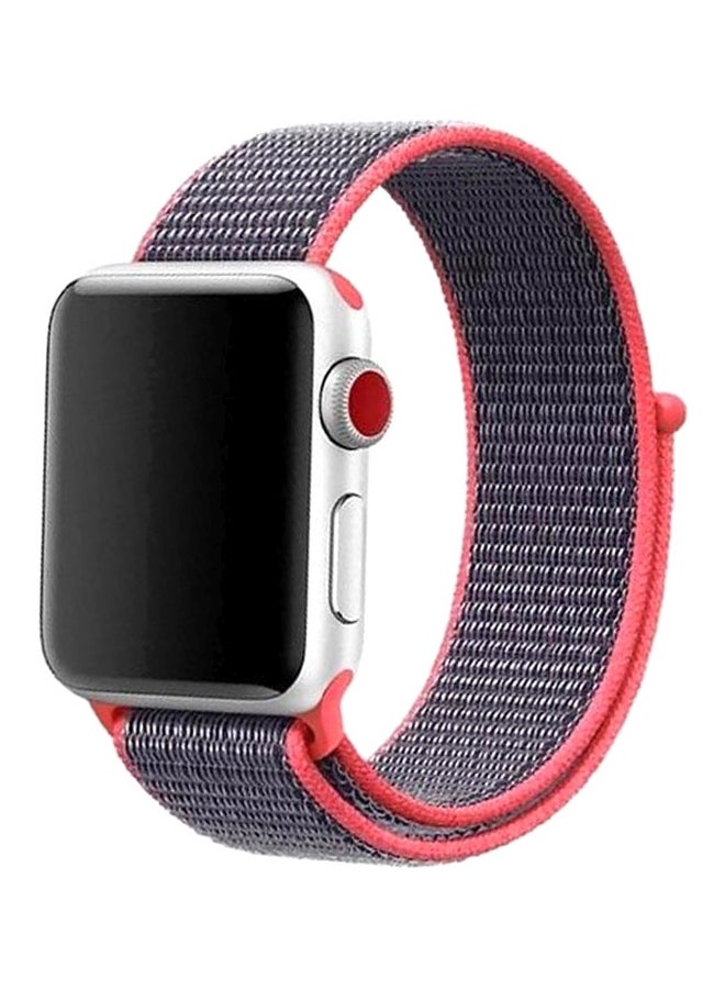 MARGOUN - Nylon Band for Apple Watch  49mm 45mm 44mm 42mm Compatible with iWatch Strap Series Ultra2/Ultra/8/7/6/5/4/3/2/1/SE/SE2 Black/Pink - Image 1